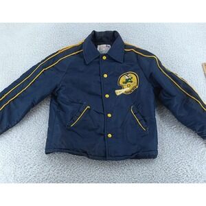 TRASHED Vtg 70s Notre Dame Fighting Irish Campus Quilted Jacket FITS XS Football